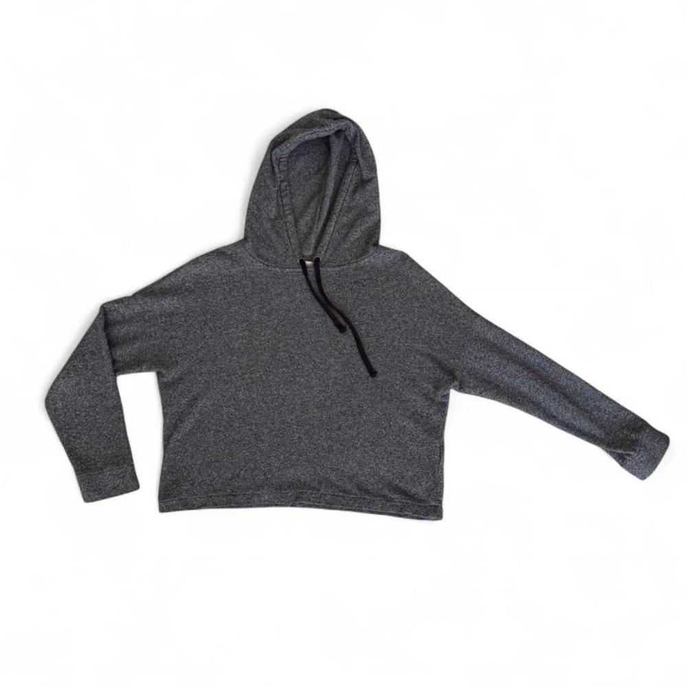 NWOT Madewell Charcoal Cropped Hoodie - Picture 2 of 5